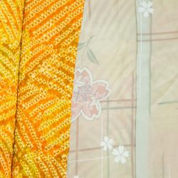 Detalles forro Haori Sol amarillo y naranja