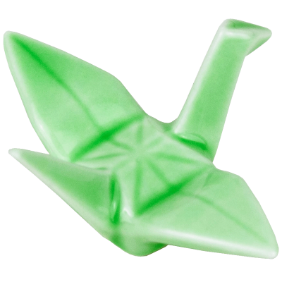 Hashioki reposa palillos Grulla origami verde