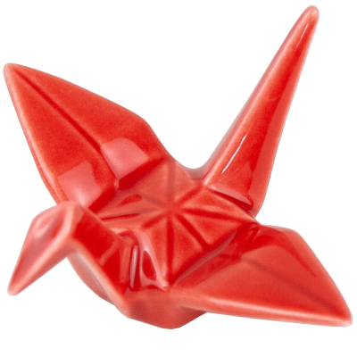 Hashioki reposa palillos Grulla origami roja