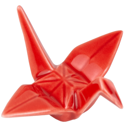 Hashioki reposa palillos Grulla origami roja