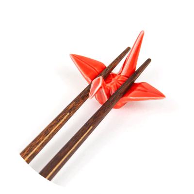 Hashioki reposa palillos Grulla origami roja