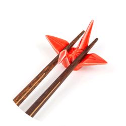 Hashioki reposa palillos Grulla origami roja