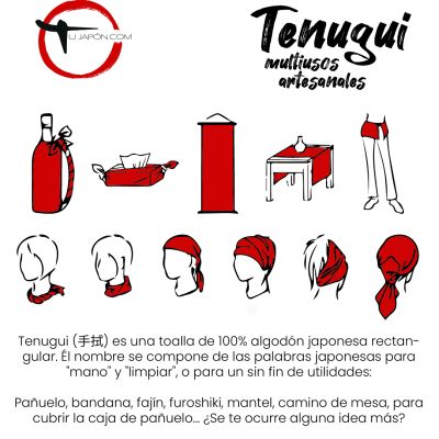 Tenugui TOALLA DE MANOS formas de uso