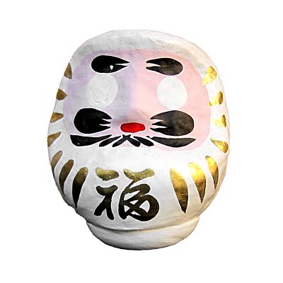 Gran daruma de la buena suerte blanco