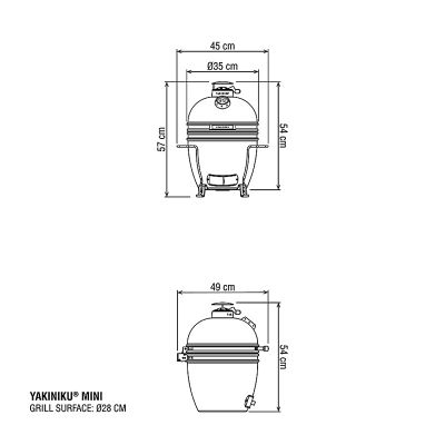 Medidas Barbacoa Yakiniku mini (28 cm)