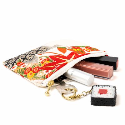 Neceser seda kimono flores japonesas