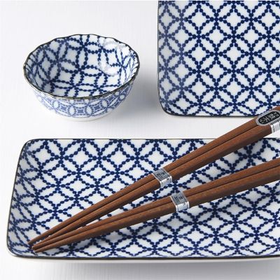 Set de sushi azul y blanco